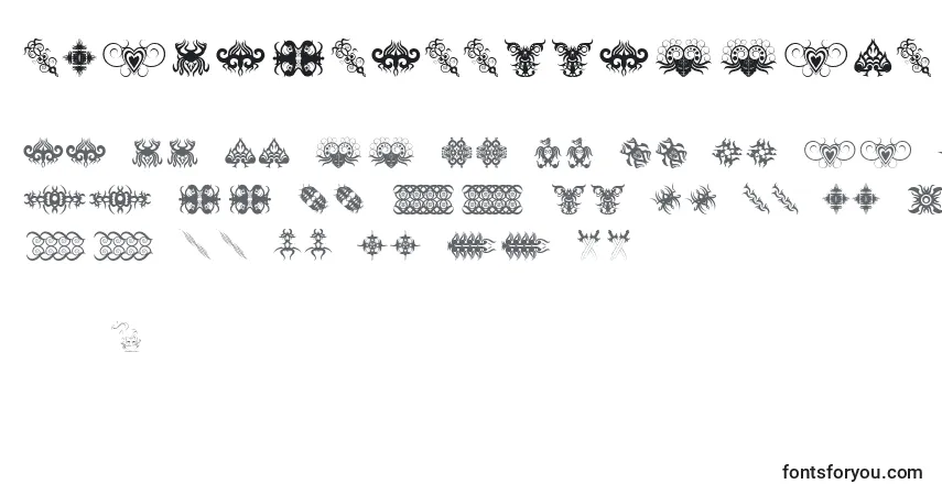 Tribaltattooaddict-fontti – aakkoset, numerot, erikoismerkit
