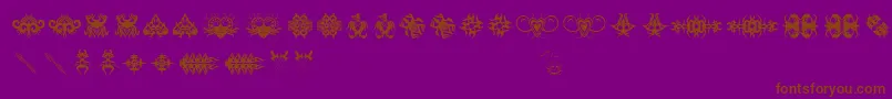 Tribaltattooaddict-Schriftart – Braune Schriften auf violettem Hintergrund
