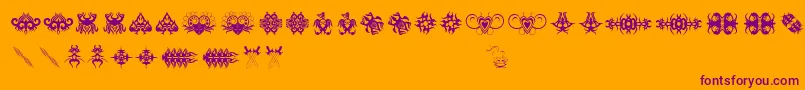 Tribaltattooaddict Font – Purple Fonts on Orange Background