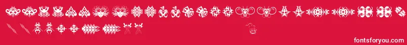 Fonte Tribaltattooaddict – fontes brancas em um fundo vermelho