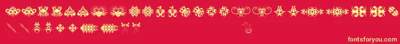 Tribaltattooaddict Font – Yellow Fonts on Red Background