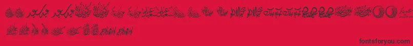 FelicitationArabicFeasts Font – Black Fonts on Red Background