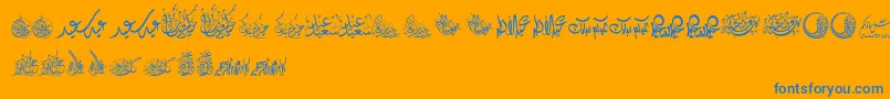Czcionka FelicitationArabicFeasts – niebieskie czcionki na pomarańczowym tle