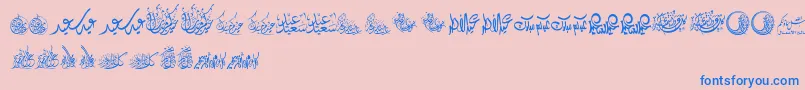 フォントFelicitationArabicFeasts – ピンクの背景に青い文字