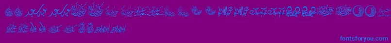 FelicitationArabicFeasts Font – Blue Fonts on Purple Background