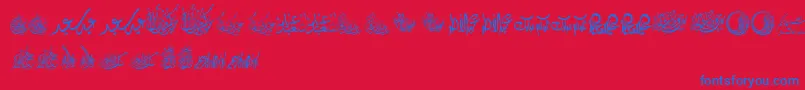 FelicitationArabicFeasts-Schriftart – Blaue Schriften auf rotem Hintergrund