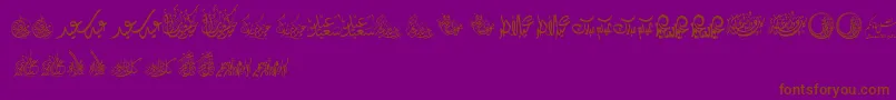 FelicitationArabicFeasts-Schriftart – Braune Schriften auf violettem Hintergrund