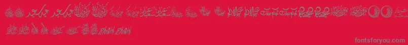 FelicitationArabicFeasts-fontti – harmaat kirjasimet punaisella taustalla