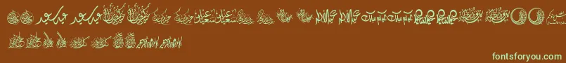 Czcionka FelicitationArabicFeasts – zielone czcionki na brązowym tle