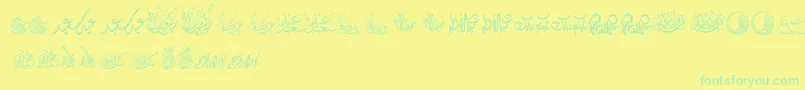 FelicitationArabicFeasts-Schriftart – Grüne Schriften auf gelbem Hintergrund