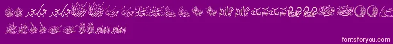 FelicitationArabicFeasts-fontti – vaaleanpunaiset fontit violetilla taustalla