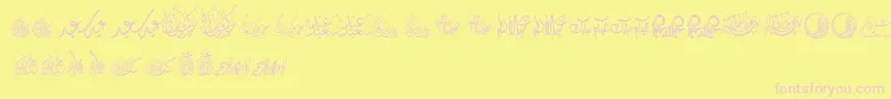 FelicitationArabicFeasts Font – Pink Fonts on Yellow Background