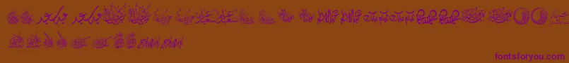Czcionka FelicitationArabicFeasts – fioletowe czcionki na brązowym tle
