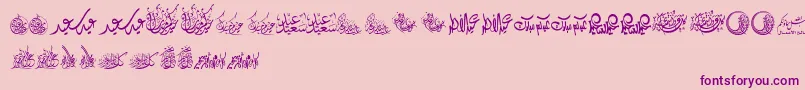 フォントFelicitationArabicFeasts – ピンクの背景に紫のフォント