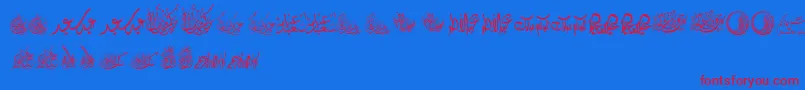 FelicitationArabicFeasts Font – Red Fonts on Blue Background