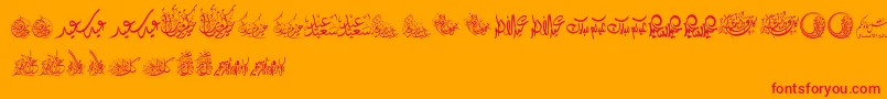 フォントFelicitationArabicFeasts – オレンジの背景に赤い文字