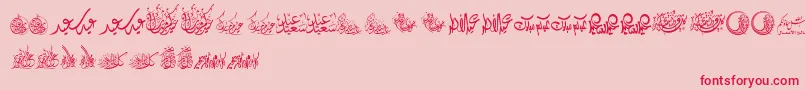 FelicitationArabicFeasts Font – Red Fonts on Pink Background