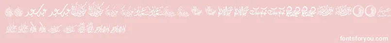 FelicitationArabicFeasts-Schriftart – Weiße Schriften auf rosa Hintergrund