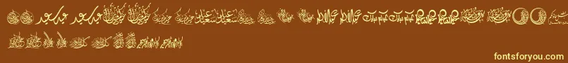 FelicitationArabicFeasts Font – Yellow Fonts on Brown Background