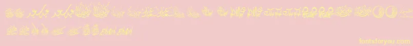 FelicitationArabicFeasts Font – Yellow Fonts on Pink Background