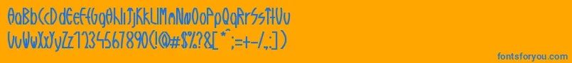 フォントGuazhiruRegular – オレンジの背景に青い文字