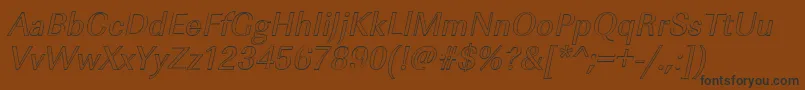 Fonte ImperialouItalic – fontes pretas em um fundo marrom