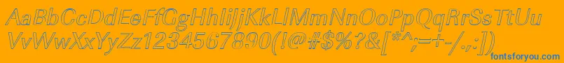 ImperialouItalic-Schriftart – Blaue Schriften auf orangefarbenem Hintergrund