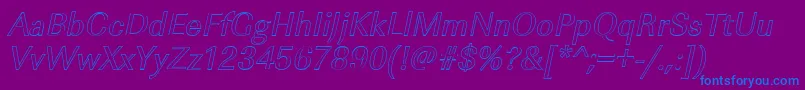 ImperialouItalic Font – Blue Fonts on Purple Background