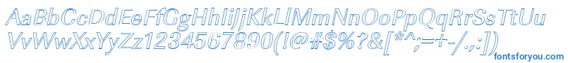 ImperialouItalic-Schriftart – Blaue Schriften auf weißem Hintergrund