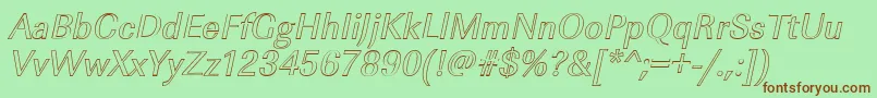 ImperialouItalic Font – Brown Fonts on Green Background