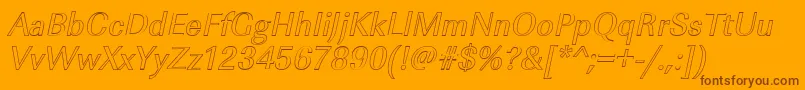 ImperialouItalic-fontti – ruskeat fontit oranssilla taustalla