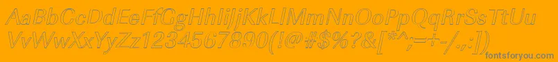 Czcionka ImperialouItalic – szare czcionki na pomarańczowym tle