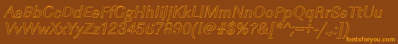 Police ImperialouItalic – polices orange sur fond brun