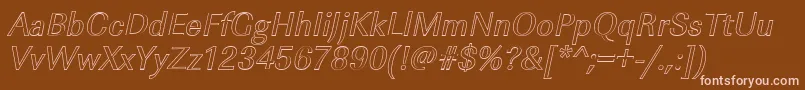 ImperialouItalic-Schriftart – Rosa Schriften auf braunem Hintergrund