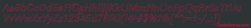 Czcionka ImperialouItalic – czerwone czcionki na czarnym tle