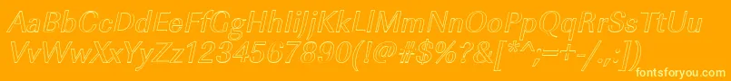 ImperialouItalic-Schriftart – Gelbe Schriften auf orangefarbenem Hintergrund