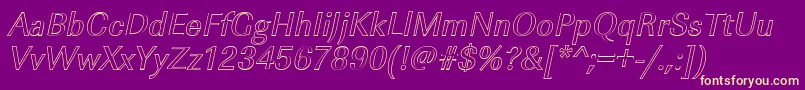 ImperialouItalic-fontti – keltaiset fontit violetilla taustalla