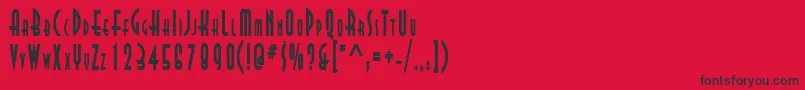 フォントAsiaThinBold – 赤い背景に黒い文字