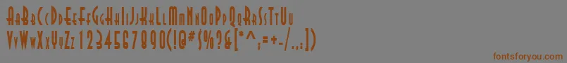 フォントAsiaThinBold – 茶色の文字が灰色の背景にあります。