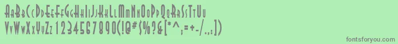 フォントAsiaThinBold – 緑の背景に灰色の文字