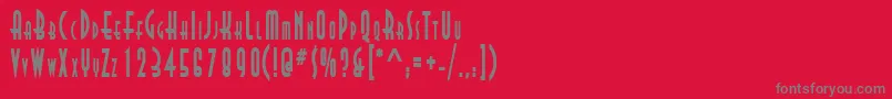 フォントAsiaThinBold – 赤い背景に灰色の文字