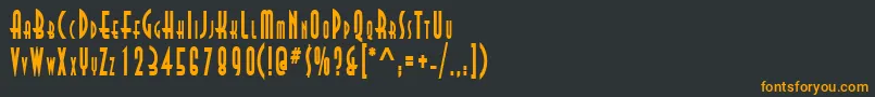 フォントAsiaThinBold – 黒い背景にオレンジの文字