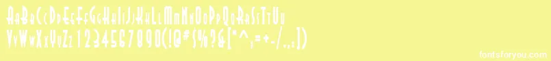 フォントAsiaThinBold – 黄色い背景に白い文字