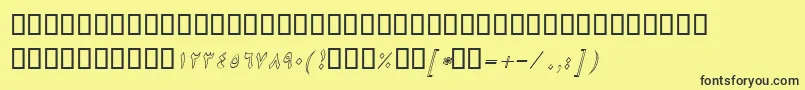 BNikiOutlineItalic Font – Black Fonts on Yellow Background