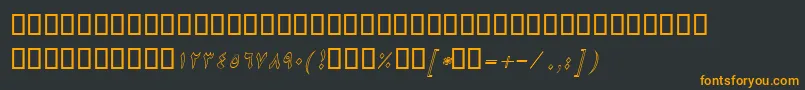 Fonte BNikiOutlineItalic – fontes laranjas em um fundo preto