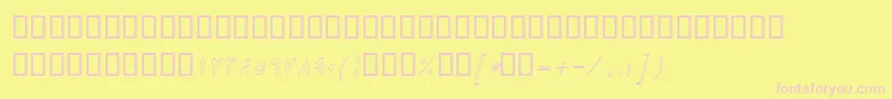 BNikiOutlineItalic-Schriftart – Rosa Schriften auf gelbem Hintergrund