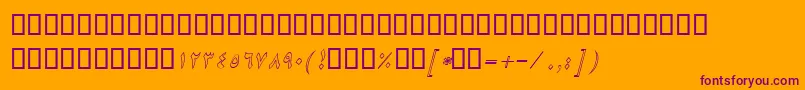 BNikiOutlineItalic Font – Purple Fonts on Orange Background