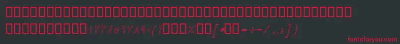 BNikiOutlineItalic Font – Red Fonts on Black Background