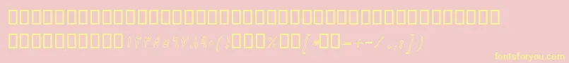 BNikiOutlineItalic-Schriftart – Gelbe Schriften auf rosa Hintergrund