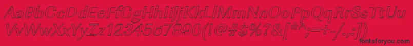 ImperialouMediumItalic Font – Black Fonts on Red Background